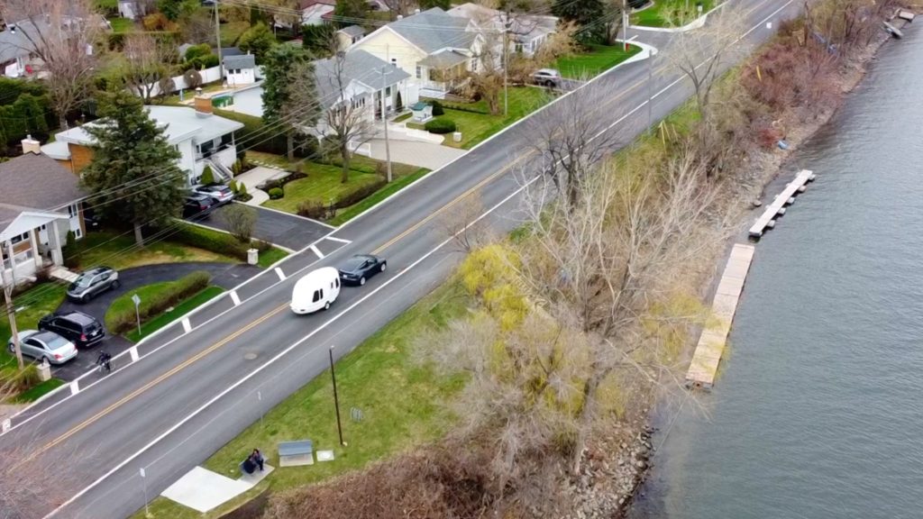 A trailer and a Tesla Y for camping